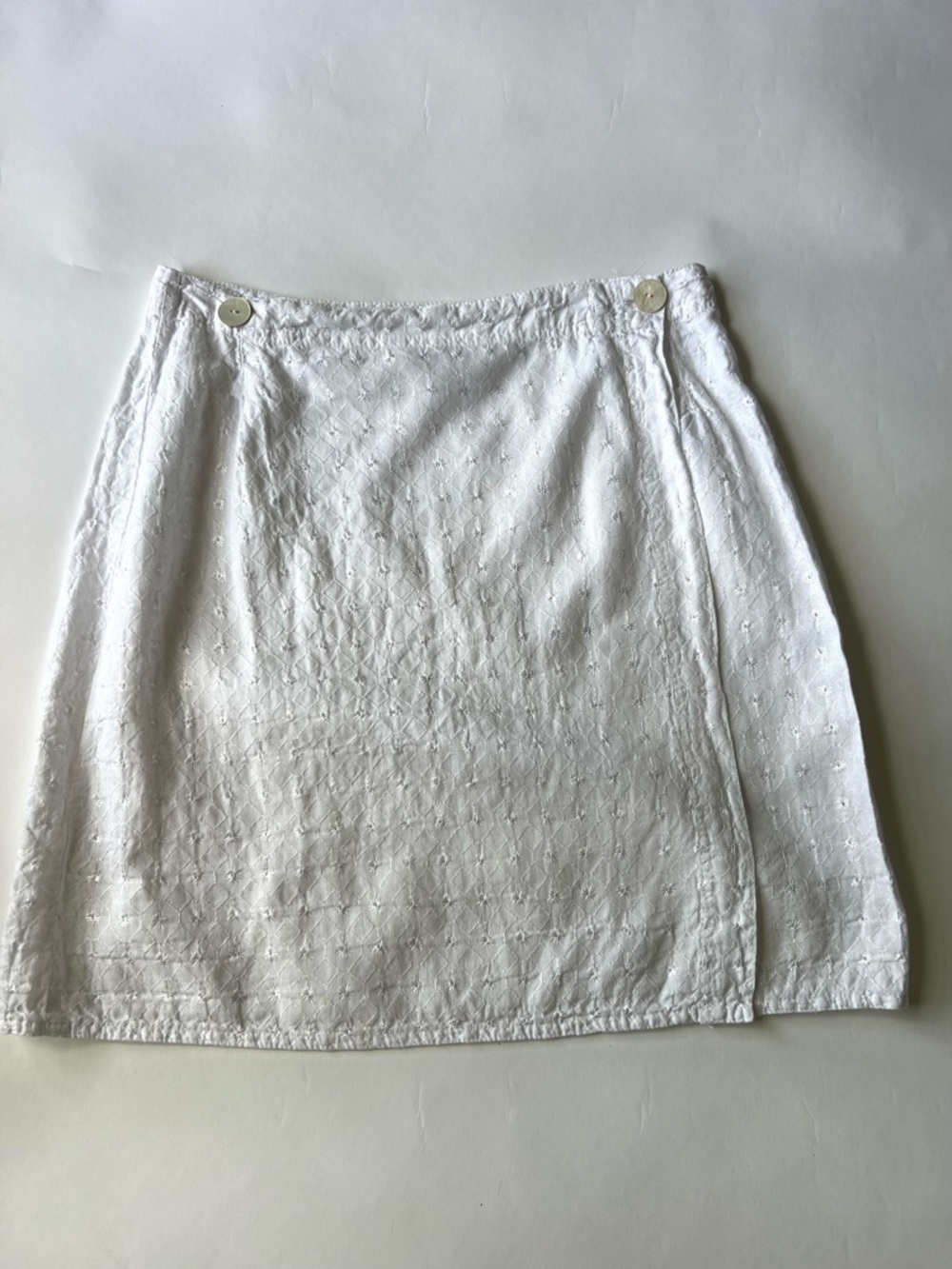 Johnny Was White Eyelet Mini Skirt